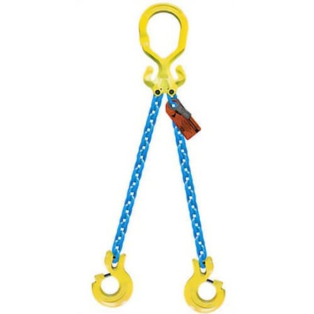 Grabiq Double Leg 5/16 in Adjstbl Chain Slng MG2-CL, 8ft L, 9900lb WLL G-5/16-MG2-CL-08